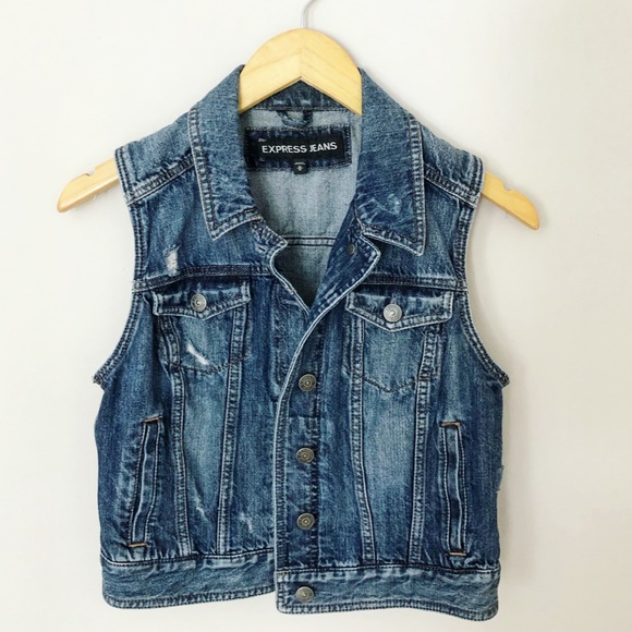 Express Tops - EXPRESS Distressed Denim Vest